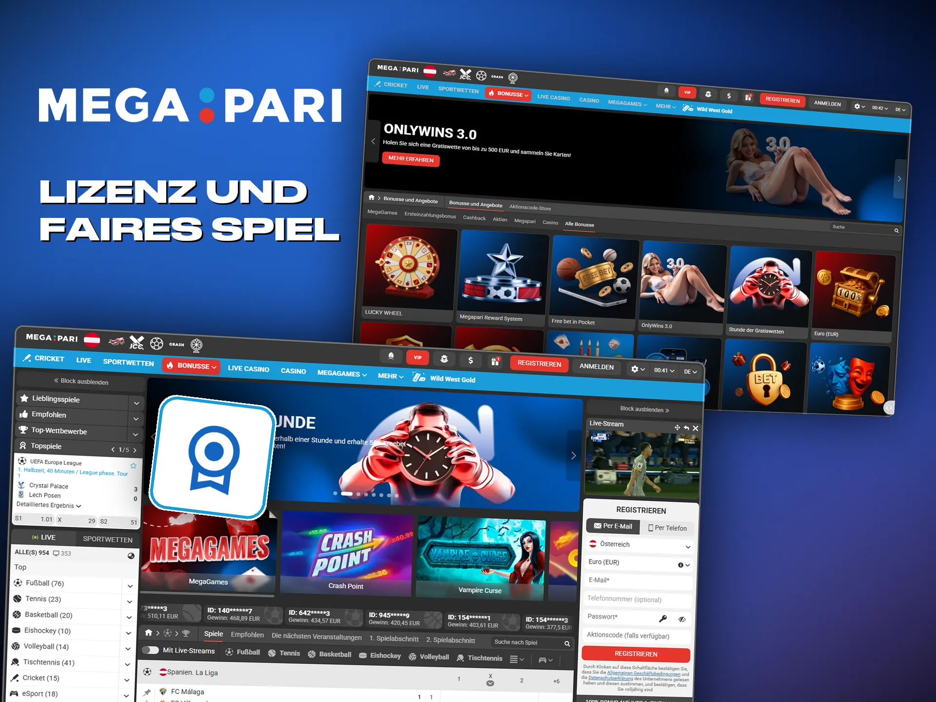 Lizenzierter Betrieb und unabhängig geprüfte Fairness bei Megapari