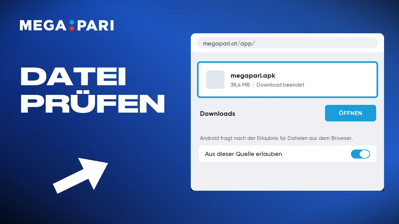 Prüfen, ob die Megapari APK fertig geladen ist