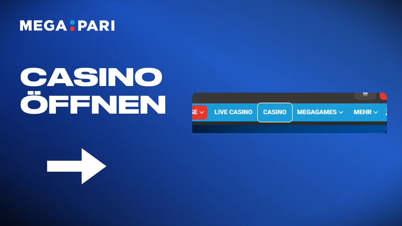 Das Casinomenü bei Megapari öffnen