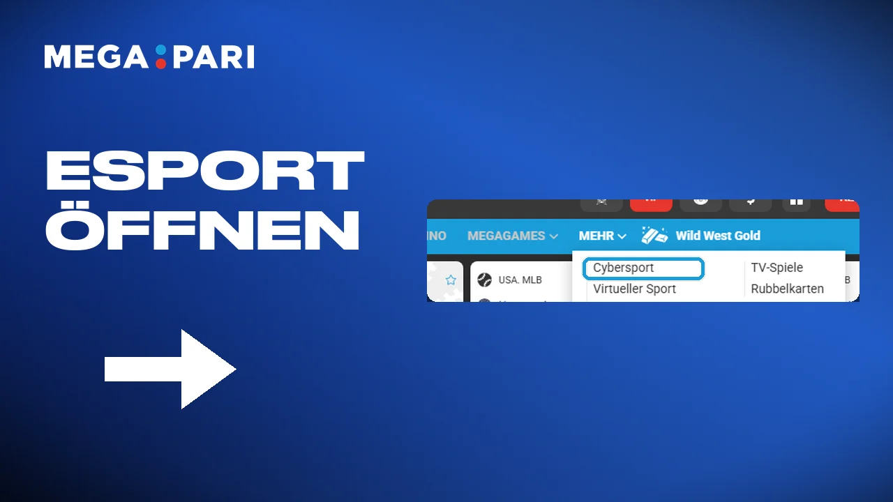 Den E-Sport-Bereich der Megapari App öffnen und die Partien ansehen