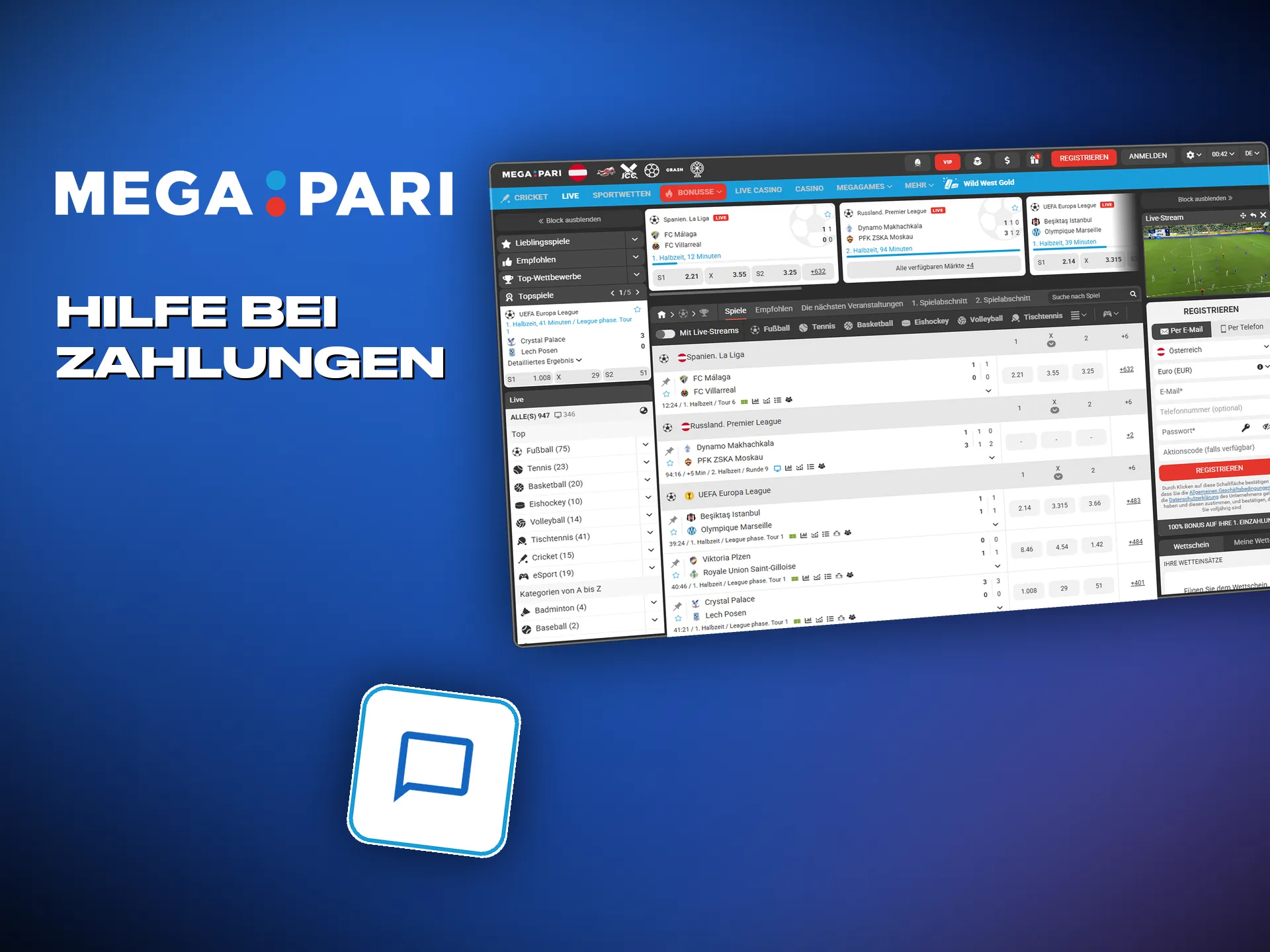 Megapari bearbeitet Zahlungsfragen per Live-Chat und E-Mail