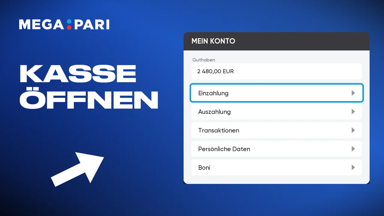 Das Einzahlungsmenü nach dem Anmelden öffnen